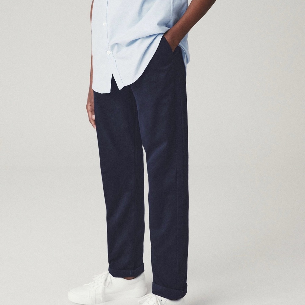 Boys French Navy Blue Skinny Fit Stretch Chino